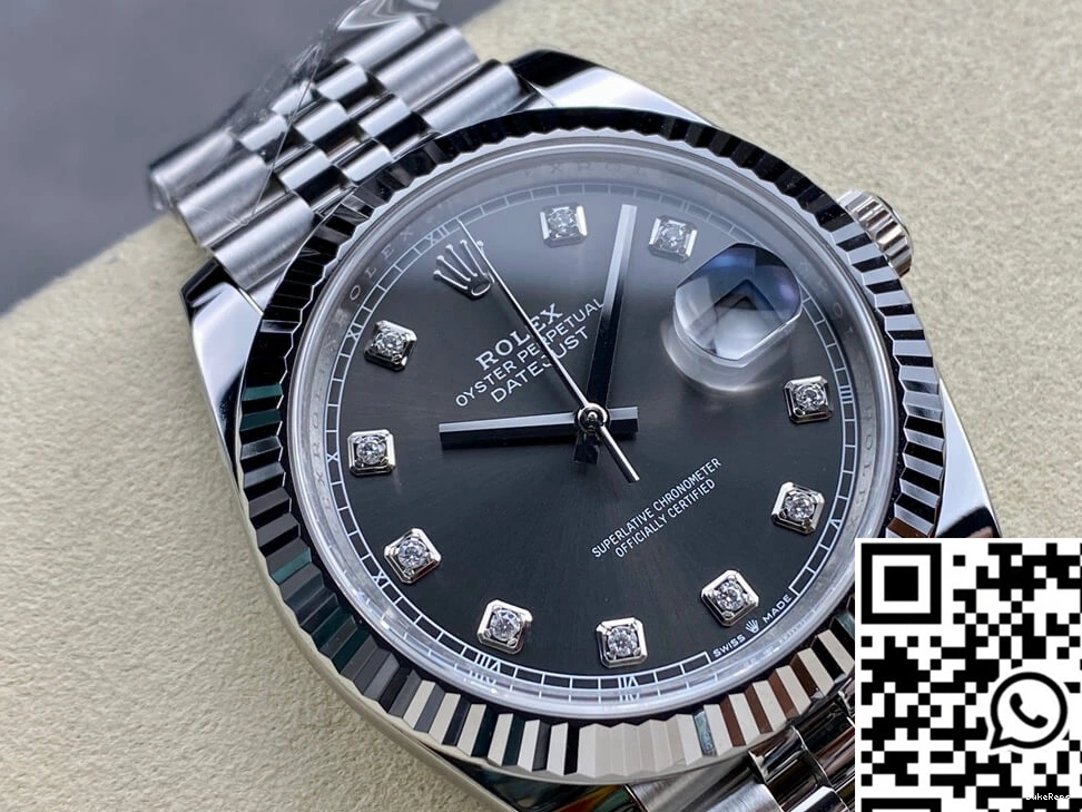 Gray Clean Factory Dial M126334-0006 Rolex Diamond Datejust 1111